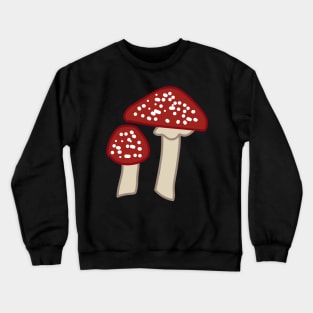 Red Cottagecore Mushrooms Crewneck Sweatshirt